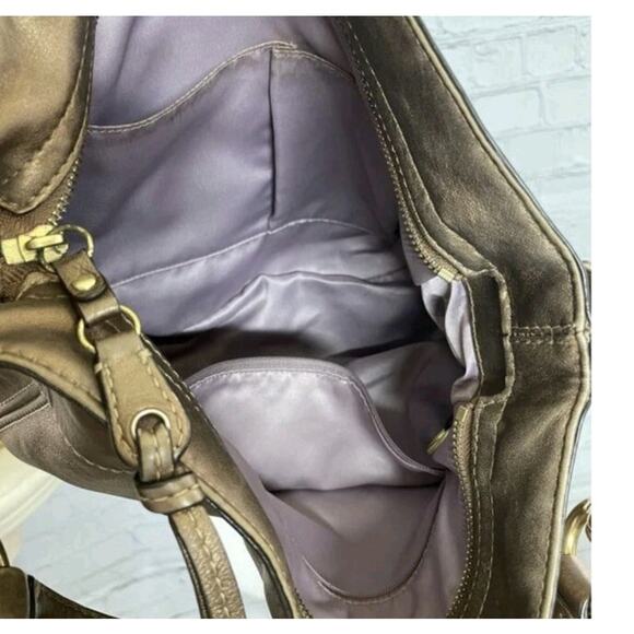 COACH ZOE BRONZE LEATHER GOLD LARGE HOBO SHOULDER BAG VINTAGE # 12664 Y2K - Picture 7 of 8